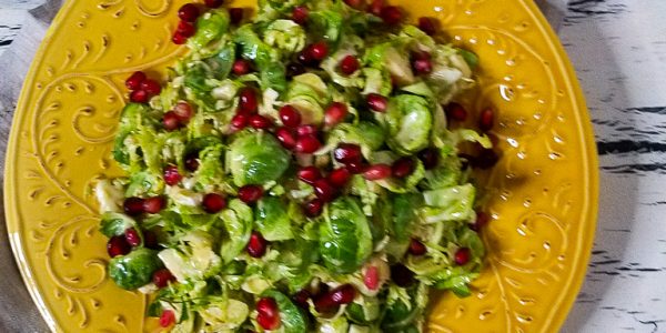 Brussels Salad with Lemon Tahini Dressing